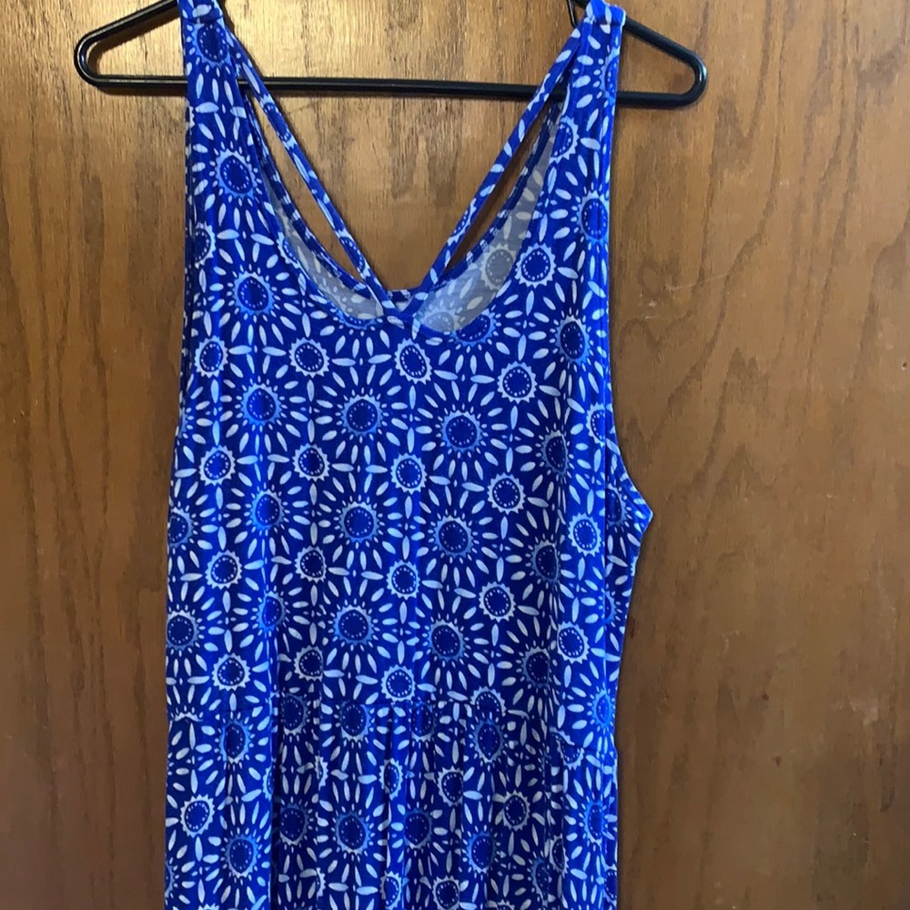 Blue floral maxi dress